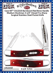 W.R. Case & Sons Cutlery CA12210 Case XX� Barnboard Red Bone Handle Medium Stockman 3-1/4" Closed Tru-Sharp Surgical Stainless Steel Pocket Knife 