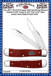 W.R. Case & Sons Cutlery CA12270 Trapper Dark Red Burlap Micarta Handle 4-1/8" Closed 3-1/4" Clip 3-1/4" Spey Carbon Steel Blade Pocket Knife