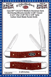 W.R. Case & Sons Cutlery�CA12272 Case XX� Medium Stockman Dark Red Burlap Micarta Handle 3-3/8" Closed 2-1/2" Clip 1-5/8" Pen 1-5/8" Spey Carbon Steel Blade Pocket Knife