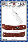 W.R. Case & Sons Cutlery�CA12273 Case XX� Sod Buster Jr Dark Red Burlap Micarta Handle 3-3/4" Closed 2-7/8" Skinner Carbon Steel Blade Pocket Knife