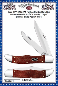 W.R. Case & Sons Cutlery�CA12274 Case XX� Folding Hunter Dark Red Micarta Handle 5-1/4" Closed 4" Clip 4" Skinner Blade Pocket Knife