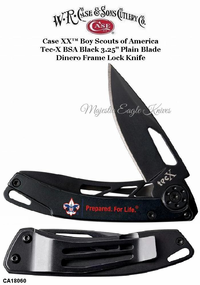 WR Case & Son's Cutlery CA18060 Case XX™ Boy Scouts Dinero Embellished Black Stainless Steel Tec-X Exo-Lock Framelock Black 3" Plain Pocket Knife WR Case & Son's Cutlery CA18060 Case XX™ Boy Scouts Dinero Embellished Black Stainless Steel Tec-X Exo-Lock Framelock Black 3" Plain Pocket Knife