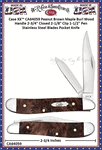 W.R. Case & Sons Cutlery CA64059 Case XX� Peanut Brown Maple Burl Wood Handle 2-3/4" Closed 2-1/8" Clip 1-1/2" Pen Stainless Steel Blades Pocket Knife