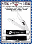 W.R. Case & Sons Cutlery CA13204 Case XX� USMC Trapper Smooth Black Delrin Handle Tru-Sharp Surgical Stainless Steel Pocket Knife