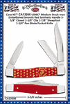 W.R. Case & Sons Cutlery CA13206 Case XX USMC Medium Stockman Smooth Red Synthetic Handle 3-5/8" Closed 2-1/2" Clip 1-7/8" Spey 1-3/4"Sheepsfoot Blade Pocket Knife