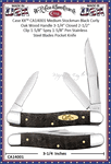 W.R. Case & Sons Cutlery CA14001 Case XX� Medium Stockman Black Curly Oak Wood Handle 3-1/4" Closed 2-1/2" Clip 1-5/8" Spey 1-5/8" Pen Stainless Steel Blades Pocket Knife