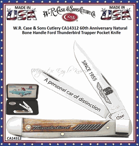 W.R. Case & Sons Cutlery CA14312 Ford Thunderbird 60th Anniversary Trapper Knife