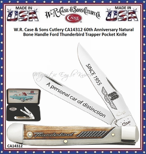 W.R. Case & Sons Cutlery CA14312 Ford Thunderbird 60th Anniversary Trapper Knife