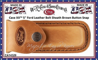 W.R. Case & Sons Cutlery CA14329 Case XX� Medium Sheath Ford Embossed Brown Leather Sheath Button-Snap