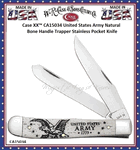 W.R. Case & Sons Cutlery CA15034 Case XX� United States Army Natural Bone HandleTrapper Stainless Pocket Knife  