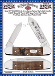 W.R. Case & Sons Cutlery CA15055 Case XX� U.S. Army Canoe Natural Curly Oak Handle 3-5/8" Closed 2" Pen 2-5/8" Spear Point Plain Blade Tru-Sharp Stainless Steel Pocket Knife