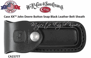 W.R. Case & Sons Cutlery CA15777 Case XX� John Deere Black John Deere Medium Leather Sheath Button-Snap
