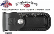 W.R. Case & Sons Cutlery CA15777 Case XX� John Deere Black John Deere Medium Leather Sheath Button-Snap