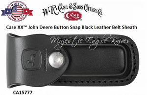 W.R. Case & Sons Cutlery CA15777 Case XX� John Deere Black John Deere Medium Leather Sheath Button-Snap