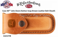 W.R. Case & Sons Cutlery CA15778 Case XX� John Deere Brown John Deere Medium Leather Sheath Button-Snap