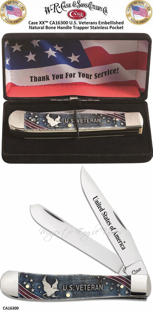 W.R. Case & Sons Cutlery CA16300 U-S-Veterans Trapper Knife Gift Set