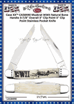 W.R. Case & Sons Cutlery CA58490 Case XX� Muskrat WWII Natural Bone Handle 3-7/8" Overll 3" Clip Point 3" Clip Point Stainless Pocket Knife