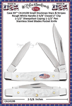W.R. Case & Sons Cutlery CA14106 Case XX� Small Stockman Stars & Stripes Rough White Handle 2-5/8" Closed 2" Clip 1-1/2" Sheepsfoot Coping 1-1/2" Pen Stainless Steel Blades Pocket Knife