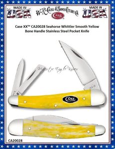 W.R. Case & Sons Cutlery CA20028 Case XX Seahorse Whittler Smooth Yellow Bone Handle Stainless Steel Pocket Knife 