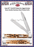 W.R. Case & Sons Cutlery CA10797 Case XX� Baby Doc Jigged Amber Bone Handle Stainless Steel Pocket Knife 