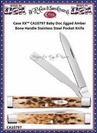 W.R. Case & Sons Cutlery CA10797 Case XX™ Baby Doc Jigged Amber Bone Handle Stainless Steel Pocket Knife W.R. Case & Sons Cutlery CA10797 Case XX™ Baby Doc Jigged Amber Bone Handle Stainless Steel Pocket Knife