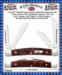 W.R. Case & Sons Cutlery CA64069 Case XX� Small Congress Maple Burl Wood Handle 3-1/8" Closed 2-3/8" Sheepsfoot Coping, 1-3/4" Pen, 1-3/4" Coping, 2-3/8" Spear Tru-Sharp Surgical Stainless Steel Plain Blade, Pocket Knife 