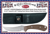 W.R. Case & Sons Cutlery CA30594 Case XX� Ridgeback Fixed Blade Hunter Green Burlap Handle   8-1/2" Overall 4-1/8" Trailing Point Skinner Blade Stainless Steel Knife 