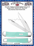 W.R. Case & Sons Cutlery Case XX� CA18100 Trapper Ichthus inlay shield Seafoam Green G-10 Handle 4-1/8" Closed 3-1/4" Clip 3-1/4" Spey Blade Tru-Sharp Stainless Steel Pocket Knife 