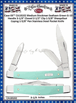 W.R. Case & Sons Cutlery Case XX� CA18102 Medium Stockman Ichthus inlay shield Seafoam Green G-10 Handle 3-1/2" Closed 3-1/4" Clip 2-1/2" Clip 1-5/8" Sheepsfoot Coping 1-5/8" Pen Blade Tru-Sharp Stainless Steel Pocket Knife