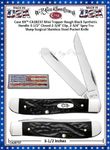 W.R. Case & Sons Cutlery CA18237 Case XX� Rough Black Synthetic Handle Mini Trapper 3-1/2" Closed 2-3/4" Clip 2-3/4" Spey Plain Blades Tru-Sharp Surgical Stainless Steel Pocket Knife 