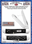 W.R. Case & Sons Cutlery CA18237 Case XX� Rough Black Synthetic Handle Mini Trapper 3-1/2" Closed 2-3/4" Clip 2-3/4" Spey Plain Blades Tru-Sharp Surgical Stainless Steel Pocket Knife 