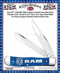 W.R. Case & Sons Cutlery CA37482 Case XX� RAM Trapper Smooth Navy Blue Bone Handle 4-1/8" Closed 3-1/4" Clip 3-1/4" Spey Plain Blade Tru-Sharp Surgical Stainless Steel Pocket Knife