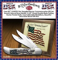 W.R. Case & Sons Cutlery CA18701 Star Spangled Natural Bone Folding Hunter Knife W.R. Case & Sons Cutlery CA18701 Star Spangled Natural Bone Folding Hunter Knife