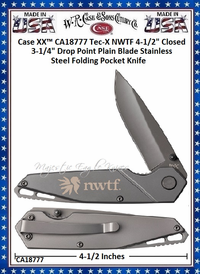 W.R. Case & Sons Cutlery CA18777 Case XX™ Tec-X NWTF 4-1/2" Closed 3-1/4" Drop Point Plain Blade Stainless Steel Folding Pocket Knife W.R. Case & Sons Cutlery CA18777 Case XX™ Tec-X NWTF 4-1/2" Closed 3-1/4" Drop Point Plain Blade Stainless Steel Folding Pocket Knife