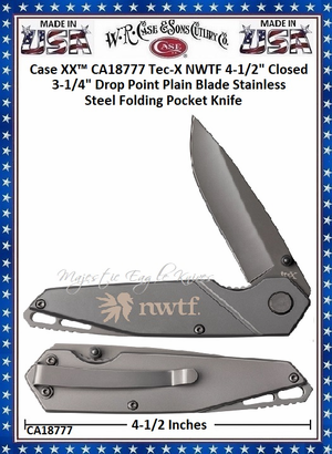 W.R. Case & Sons Cutlery CA18777 Case XX™ Tec-X NWTF 4-1/2" Closed 3-1/4" Drop Point Plain Blade Stainless Steel Folding Pocket Knife W.R. Case & Sons Cutlery CA18777 Case XX™ Tec-X NWTF 4-1/2" Closed 3-1/4" Drop Point Plain Blade Stainless Steel Folding Pocket Knife