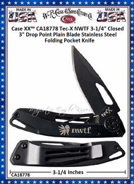 W.R. Case & Sons Cutlery CA18778 Case XX™ Tec-X NWTF 3-1/4" Closed 3" Drop Point Plain Blade Stainless Steel Folding Pocket Knife W.R. Case & Sons Cutlery CA18778 Case XX™ Tec-X NWTF 3-1/4" Closed 3" Drop Point Plain Blade Stainless Steel Folding Pocket Knife