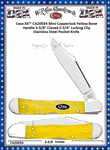 W.R. Case & Sons Cutlery CA20034 Case XX� Mini Copperlock Yellow Bone Handle 3-5/8" Closed 2-3/4" Case XX� Locking Clip Stainless Steel Pocket Knife