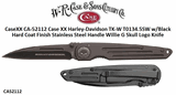 W.R. Case & Sons Cutlery CA-52112 Case XX Harley-Davidson TK-W T0134.5SW w/Black Hard Coat Finish Black Stainless Steel Handle Willie G Skull Logo Knife