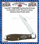W.R. Case & Sons Cutlery CA23309 CASE XX Earth Brown G10 Handle Teardrop 3-1/2" Closed Tru-Sharp Stainless Steel Pocket Knife
