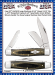 W.R. Case & Sons Cutlery CA23476 Case XX� Large Stockman 4-1/4" Closed 3-1/4" Clip 2-1/4" Sheepsfoot Coping 2-1/4" Spey blades Green & Black Micarta Handle Tru-Sharp Surgical Stainless Steel Pocket Knife