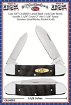 W.R. Case & Sons Cutlery CA14003 Case XX� Canoe Black Curly Oak Wood Handle 3-5/8" Cosed 2" Pen 2-5/8" Spear Stainless Steel Blades Pocket Knife