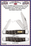 W.R. Case & Sons Cutlery CA14004 Case XX� Large Stockman Black Curly Oak Wood Handle 4-1/4" Closed 3-1/4" Clip 2-1/4" Sheepsfoot Coping 2-1/4" Spey Stainless Steel Blades Pocket Knife