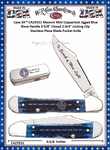 W.R. Case & Sons Cutlery CA25531 Case XX� Masonic Mini Copperlock Jigged Blue Bone Handle 3-5/8" Closed 2-3/4" Locking Clip Stainless Pocket Knife 