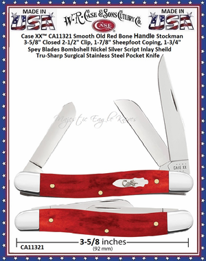 W.R. Case & Sons Cutlery CA11321 Case XX� Smooth Old Red Bone Handle Stockman Pocket Knife
