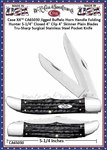 W.R. Case & Sons Cutlery CA65030 Case XX� Folding Hunter Jigged Buffalo Horn Handle Stainless Steel Pocket Knife 