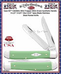 W.R. Case & Sons Cutlery CA63831 Case XX� Mini Trapper Mint Green Synthetic Handle 3-1/2" Closed 2-3/4" Clip 2-3/4" Spey Blade Stainless Steel Pocket Knife 