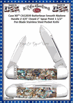 W.R. Case & Sons Cutlery CA12039 Case XX� Butterbean Smooth Abalone Handle 2-3/4" Closed 2" Spear Point 1-1/2" Pen Blade Stainless Pocket Knife