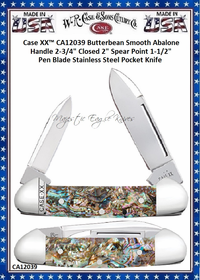 W.R. Case & Sons Cutlery CA12039 Case XX™ Butterbean Smooth Abalone Handle 2-3/4" Closed 2" Spear Point 1-1/2" Pen Blade Stainless Pocket Knife W.R. Case & Sons Cutlery CA12039 Case XX™ Butterbean Smooth Abalone Handle 2-3/4" Closed 2" Spear Point 1-1/2" Pen Blade Stainless Pocket Knife
