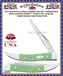 W.R. Case & Sons Cutlery CA63835 Case XX� Toothpick Mint Green Synthetic Handle 3" Closed 2-1/4" Long Clip Blade Stainless Steel Pocket Knife