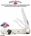 W.R. Case & Sons Cutlery CA27610 Case XX� Golfer's Divot Repair Tool Natural Bone Handle Stainless Mini Trapper Knife Gift Set            